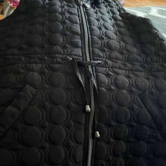 THREE HEART QUILTED Full Zip Vest Size M Blackl - Picture 5 of 5